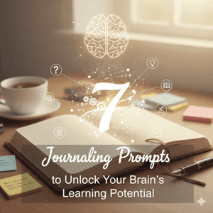 Amber shaded table with a journal and a cup of coffee