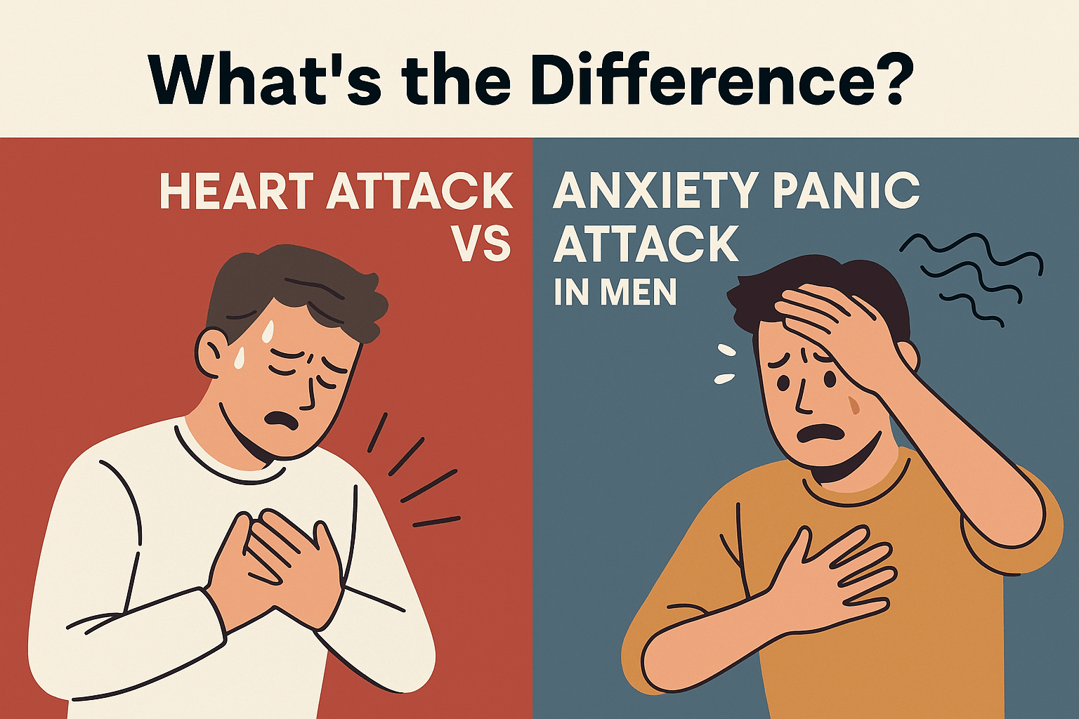 Understanding the Difference Between Heart Attacks and Anxiety/Panic Attacks in Men