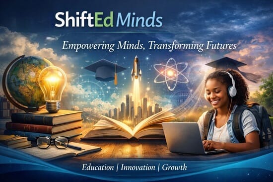 a young student studying in the midst of innovative technology 