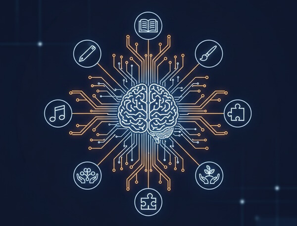 A vibrant digital illustration of a human brain with glowing neural pathways and interconnected nodes, symbolizing growth and neuroplasticity.