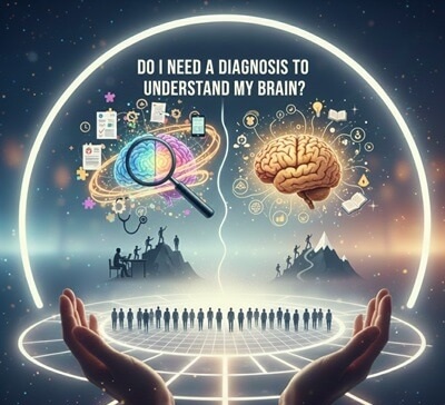 a symbolic image of a brain learning and a brain being diagnosed