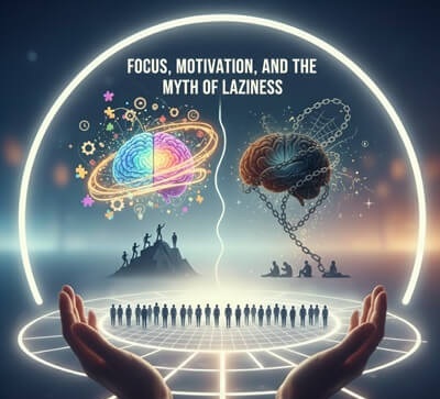 a Symbolic image of two hand presenting a neon colored brain and a shadowed brain in chains