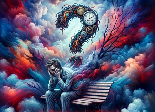 An exhausted man asking Why Can’t I Sleep?