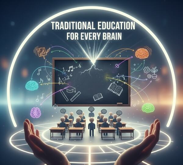 a symbolic image of comparison between traditional classrooms and modern classrooms