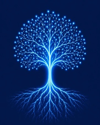 ShiftEd Minds - neuroscience-based coaching - Blue neural network tree